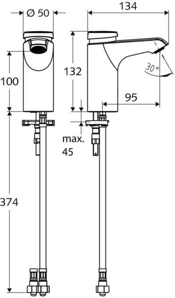 Bản vẽ kỹ thuật vòi tự ngắt lạnh Đức Xeris SC HD-M Schell 021580699