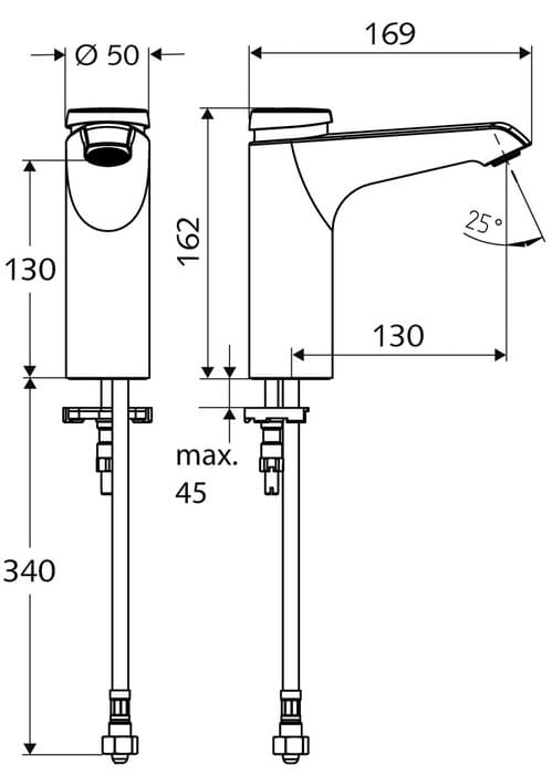 Bản vẽ kỹ thuật vòi tự ngắt lạnh Đức Xeris SC HD-M Schell 021590699
