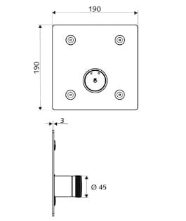 Bản vẽ kỹ thuật mặt nút ấn sen tắm công cộng Lunus Schell 019022899