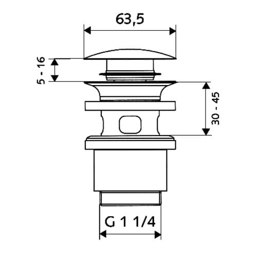 Bản vẽ kỹ thuật cổ xả chậu rửa Schell 020000699