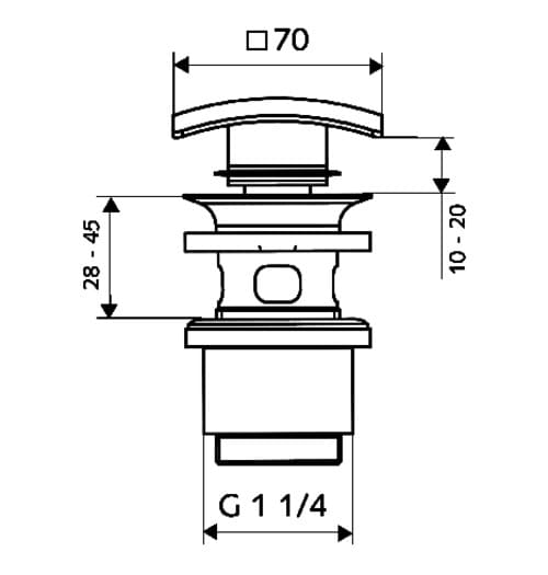 Bản vẽ kỹ thuật cổ xả chậu rửa Schell 020010699