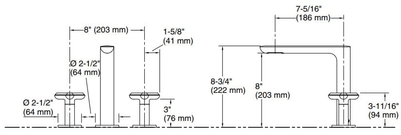 Bản vẽ vòi bồn nóng lạnh Kallista P32711-JST-SN