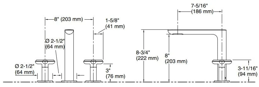 Bản vẽ vòi bồn nóng lạnh Kallista P32711-JST-SN
