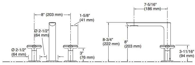 Bản vẽ vòi bồn nóng lạnh Kallista P32711-RST-SN