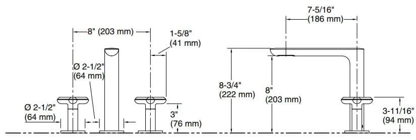 Bản vẽ vòi bồn nóng lạnh Kallista P32711-RST-SN