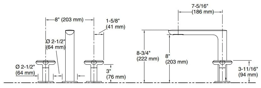 Bản vẽ vòi bồn nóng lạnh Kallista P32711-WC-CP