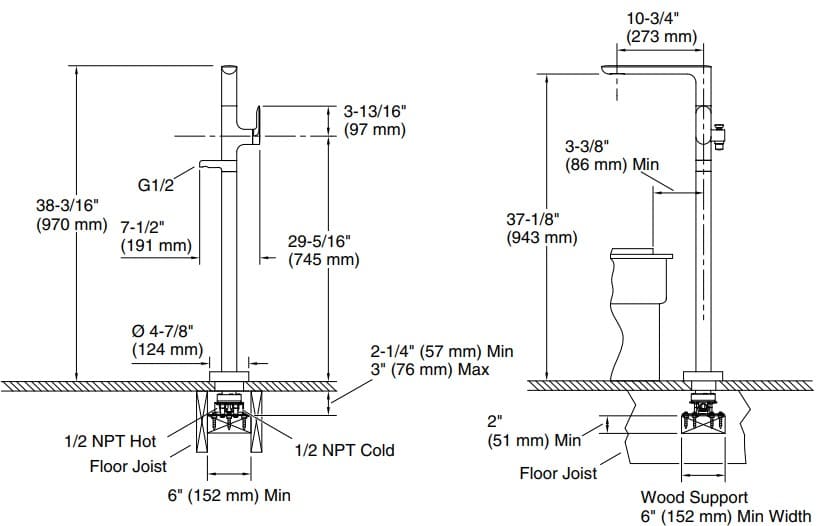 Bản vẽ vòi bồn Kallista P34127-LV