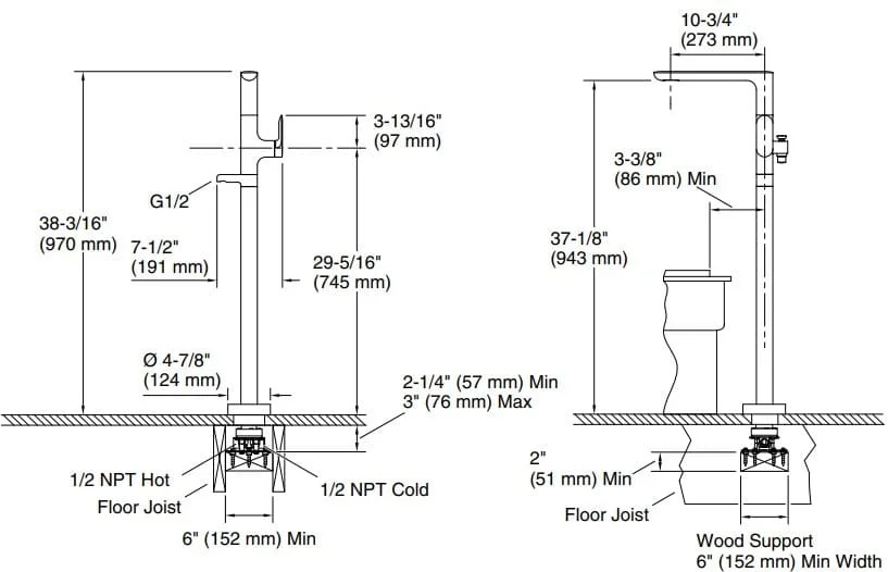 Bản vẽ vòi bồn Kallista P34127-LV