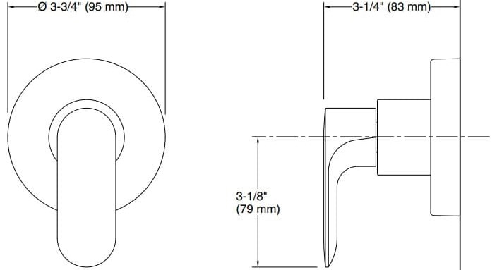 Bản vẽ mặt nạ điều chỉnh âm Kallista P34134-LV