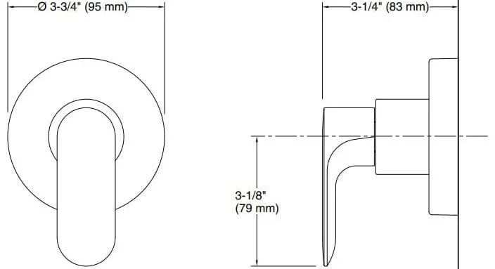 Bản vẽ mặt nạ điều chỉnh âm Kallista P34134-LV