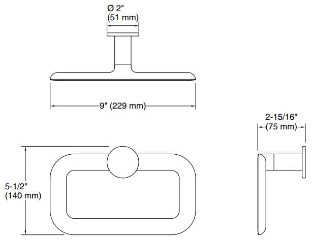Bản vẽ vòng khăn Kallista P34138-00