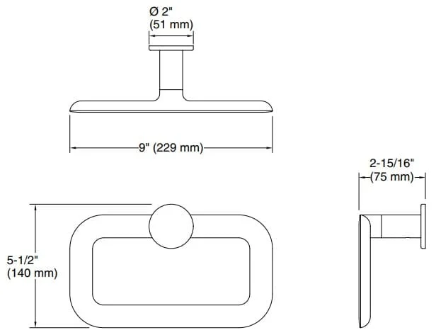 Bản vẽ vòng khăn Kallista P34138-00