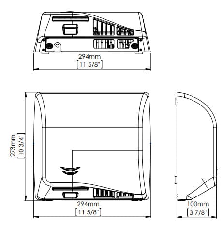 Bản vẽ kỹ thuật máy sấy tay đôi siêu tốc cảm biến Mediclinics M17AF