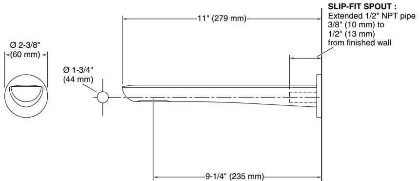 Bản vẽ vòi tắm Kallista P34129-00