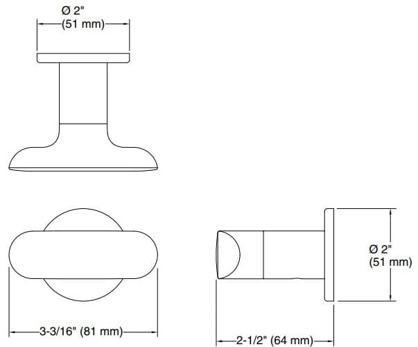 Bản vẽ móc treo quần áo Kallista P34139-00