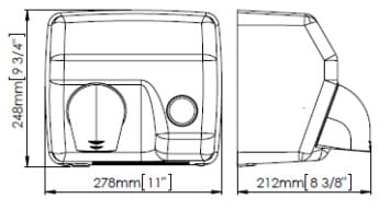 Bản vẽ kỹ thuật máy sấy tay đôi siêu tốc cảm biến Saniflow Mediclinics E88
