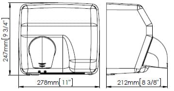 Bản vẽ kỹ thuật máy sấy tay đôi siêu tốc cảm biến Saniflow Mediclinics E88A0