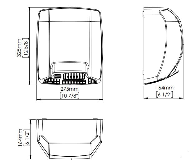 Bản vẽ kỹ thuật Máy sấy tay siêu tốc cảm biến Saniflow Mediclinics M03AC