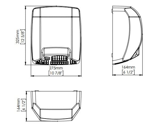Bản vẽ kỹ thuật Máy sấy tay siêu tốc cảm biến Saniflow Mediclinics M03A