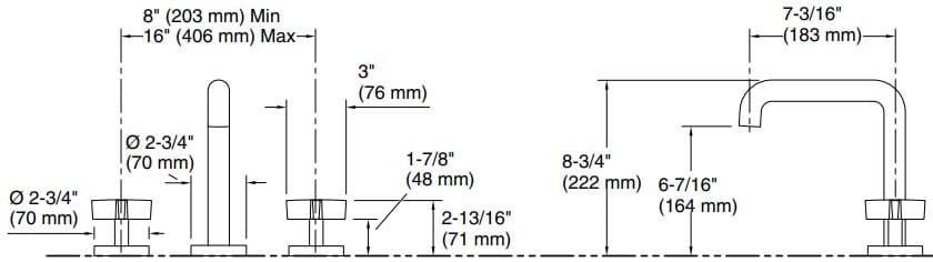 Bản vẽ vòi bồn nóng lạnh Kallista P21802-CR