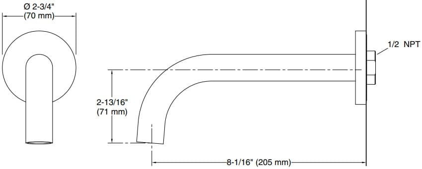 Bản vẽ vòi tắm Kallista P21834-00
