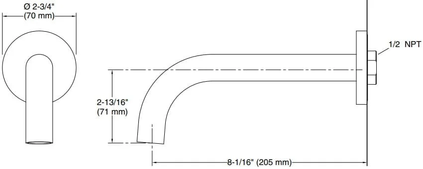 Bản vẽ vòi tắm Kallista P21834-00