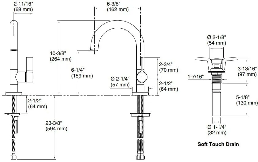 Bản vẽ vòi lavabo Kallista P24409-00