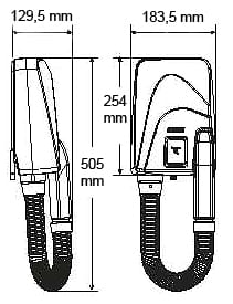 Bản vẽ kỹ thuật máy sấy tóc treo tường tự động Mediclinics SC0088