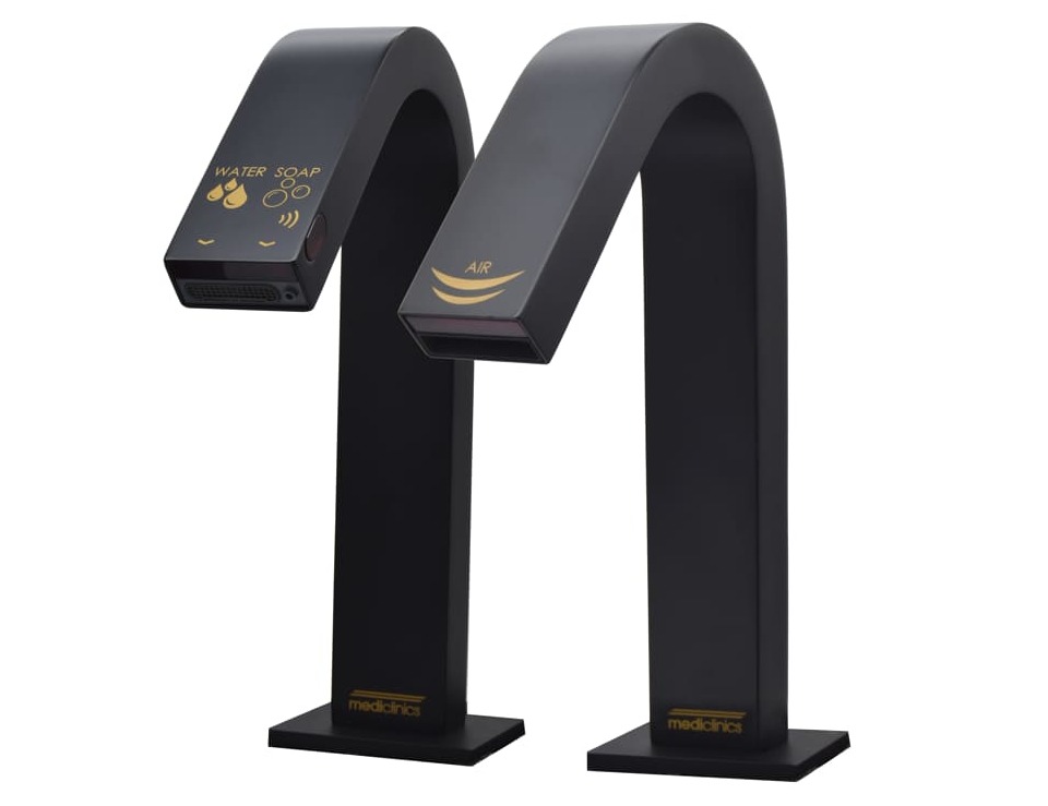 Máy sấy tay cảm biến kèm vòi nước hộp xà phòng Mediclinics UCM092AB