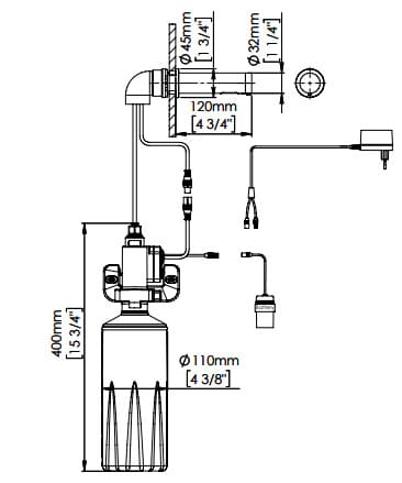 Bản vẽ kỹ thuật máy sấy tay cảm biến kèm vòi nước hộp xà phòng Mediclinics UCM093A