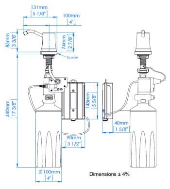 Hộp đựng xà phòng gắn trên mặt bàn tự động Mediclinics DJ0252AC