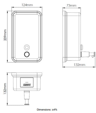 Bản vẽ kỹ thuật hộp đựng xà phòng treo tường Mediclinics DJ0111C