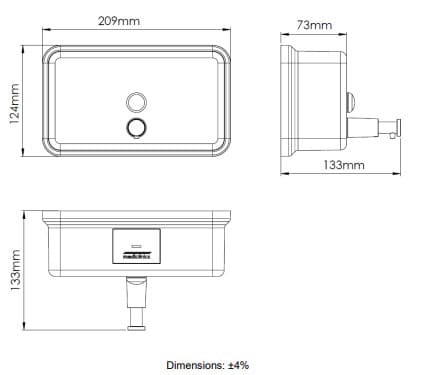 Bản vẽ kỹ thuật hộp đựng xà phòng treo tường Mediclinics DJ0112C
