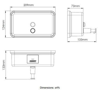 Bản vẽ kỹ thuật hộp đựng xà phòng treo tường Mediclinics DJ0112C