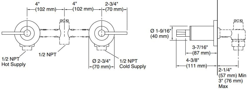 Bản vẽ tay gạt vòi tắm Kallista P24508-LV