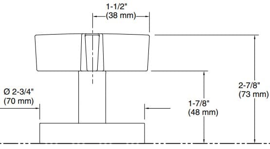 Bản vẽ tay cầm chuyển hướng nước Kallista P24614-CR
