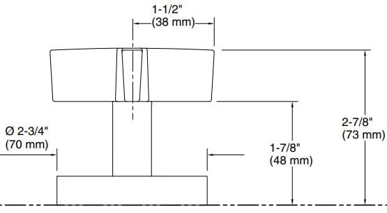 Bản vẽ tay cầm chuyển hướng nước Kallista P24614-CR
