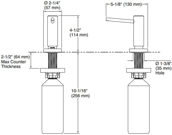 Bản vẽ lọ dầu rửa Kallista P25215-00