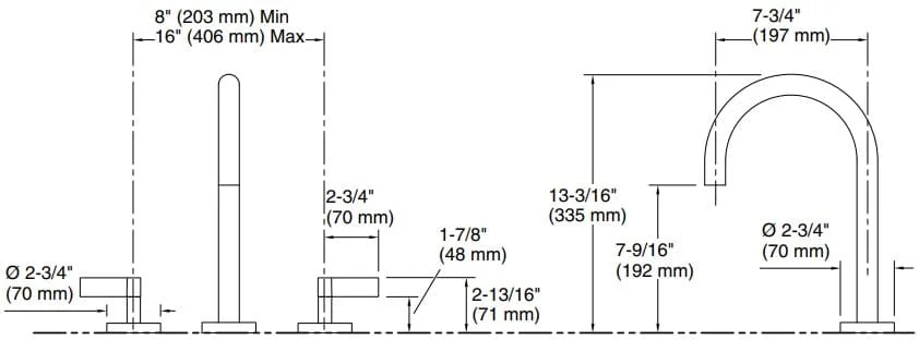Bản vẽ vòi bồn nóng lạnh Kallista P25520-LV