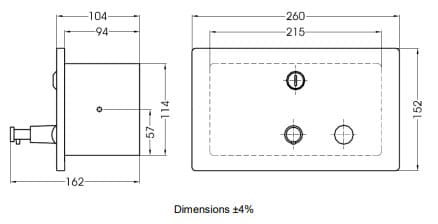 Bản vẽ kỹ thuật bình đựng xà phòng lỏng âm tường Mediclinics DJE0010CS