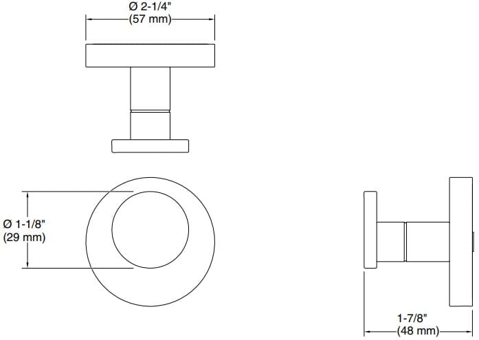 Bản vẽ móc treo quần áo Kallista P34407-00