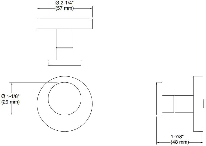 Bản vẽ móc treo quần áo Kallista P34407-00