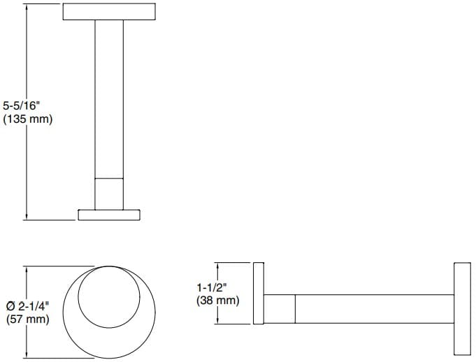 Bản vẽ giá treo giấy Kallista P34408-00