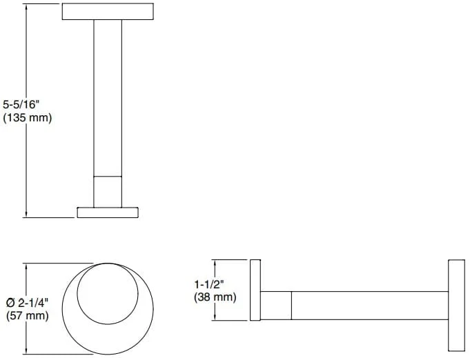 Bản vẽ giá treo giấy Kallista P34408-00