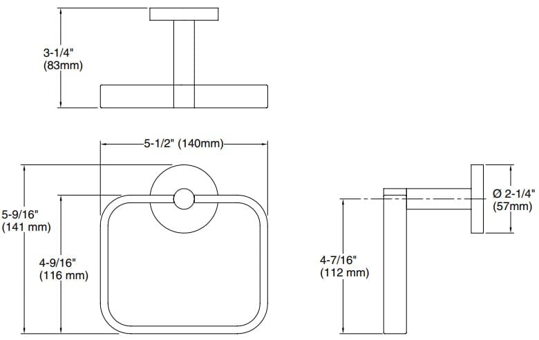 Bản vẽ vòng khăn Kallista P34410-00