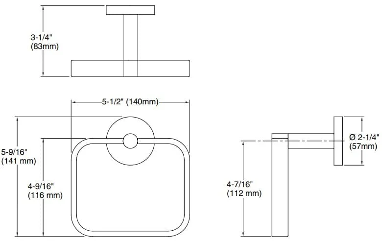 Bản vẽ vòng khăn Kallista P34410-00