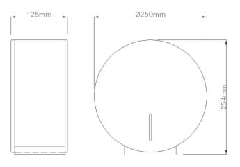 Bản vẽ kỹ thuật lô treo giấy vệ sinh công nghiêp Ø230MM Mediclinics PR0783CS