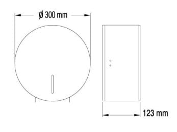 Bản vẽ kỹ thuật lô treo giấy vệ sinh công nghiêp Ø275MM Mediclinics PR0787CS