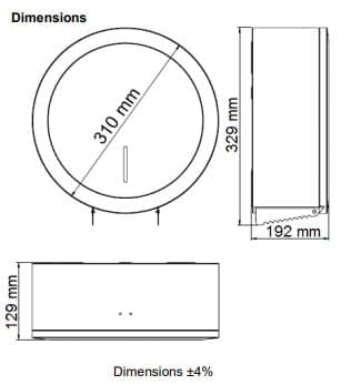 Bản vẽ kỹ thuật lô treo giấy vệ sinh công nghiêp Ø275MM Mediclinics PR2789