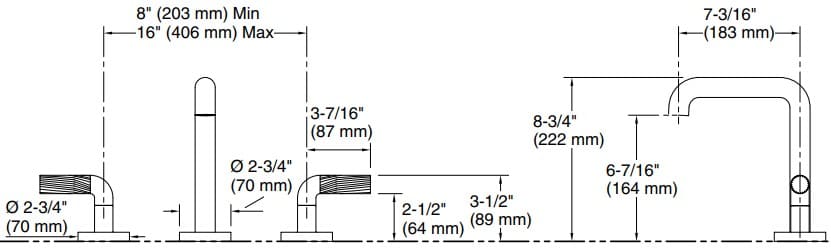 Bản vẽ vòi bồn nóng lạnh Kallista P40882-BL-CP